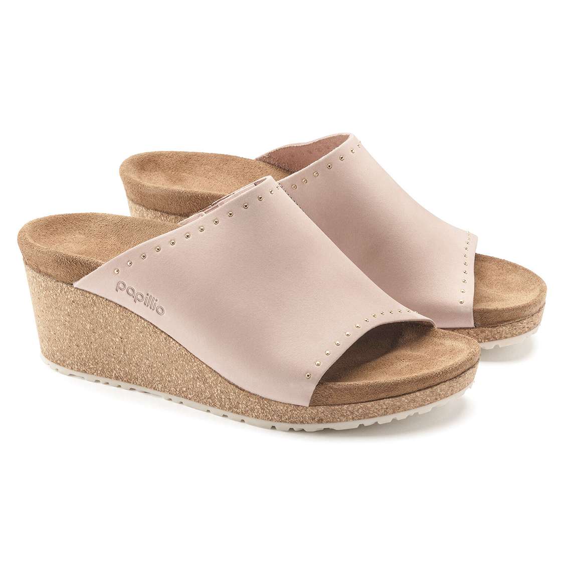 Pink Birkenstock Namica Rivets Nubuck Leather Women's One Strap Sandals | YL57bgVehAo