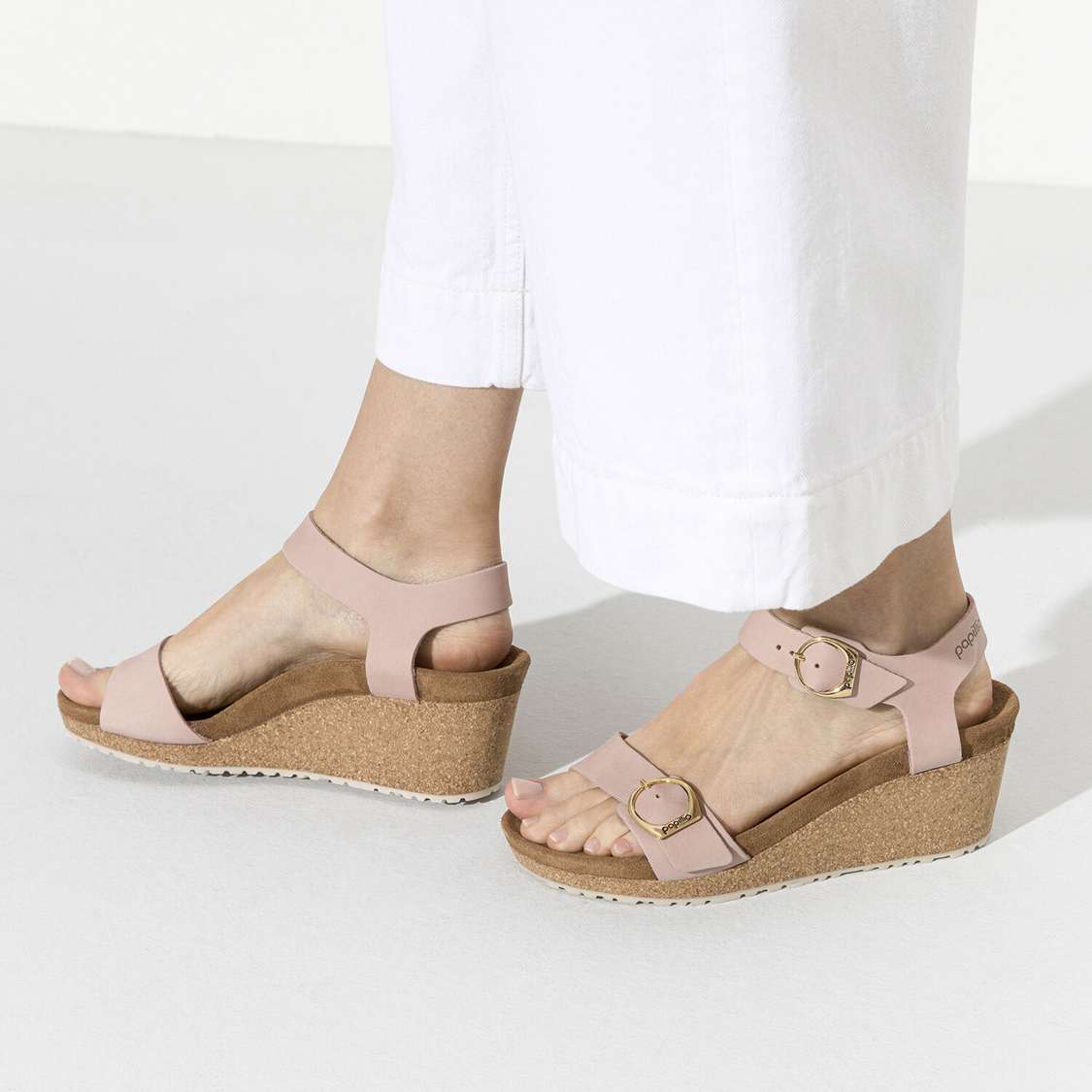 Pink Birkenstock Soley Nubuck Leather Women's Two Strap Sandals | d2wf6CHRmdR