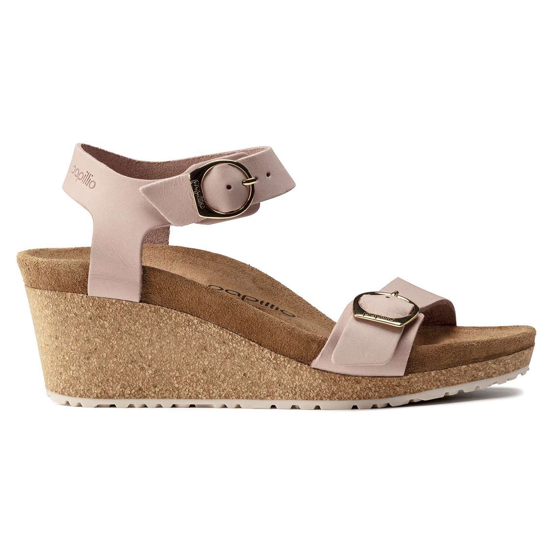 Pink Birkenstock Soley Nubuck Leather Women's Two Strap Sandals | d2wf6CHRmdR