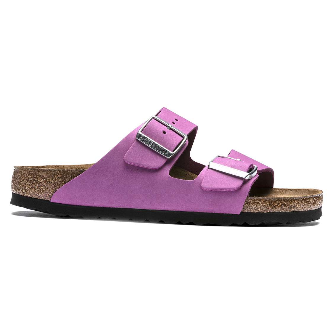 Purple Birkenstock Arizona Soft Footbed Nubuck Leather Women's Two Strap Sandals | LQzGSgw9Xp7