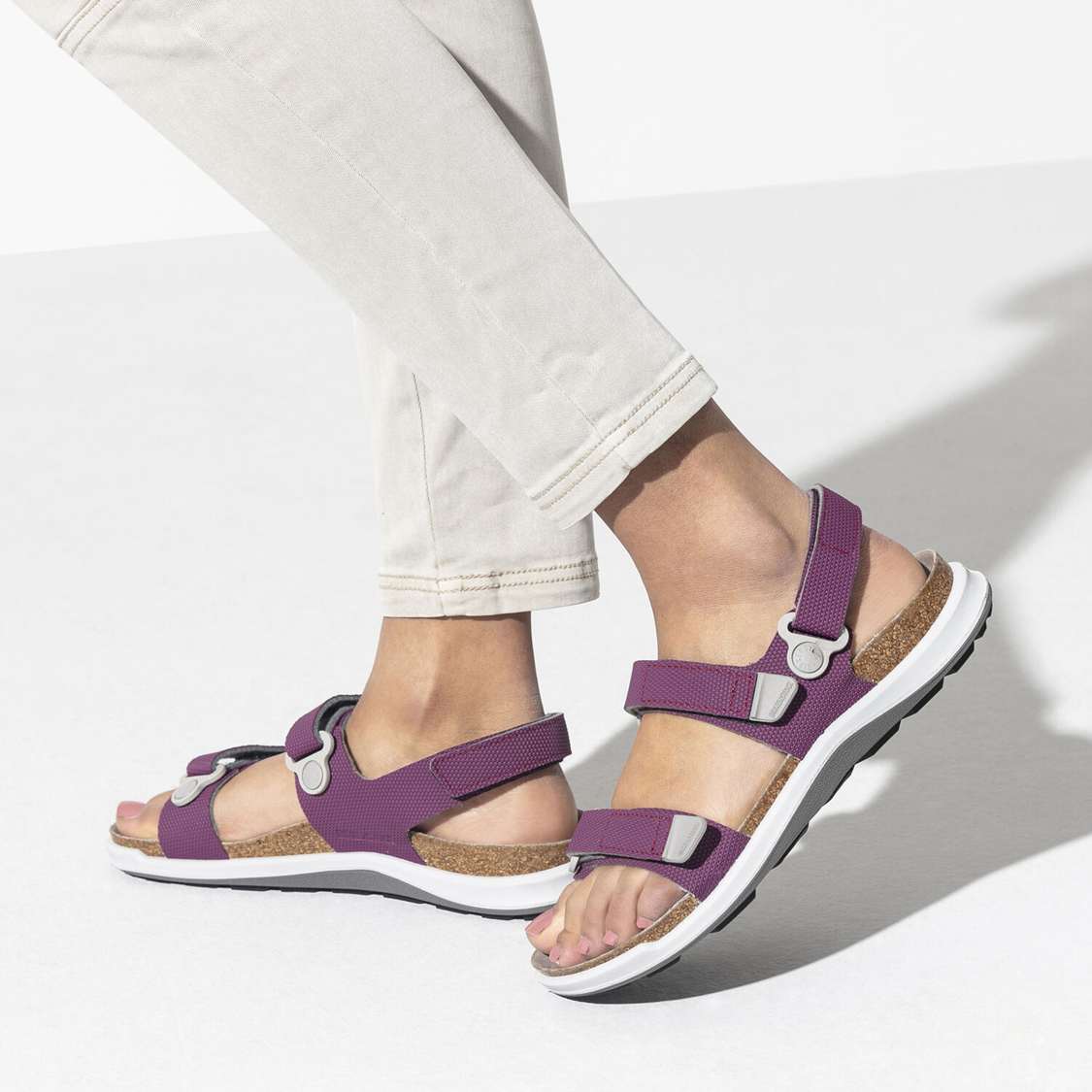 Purple Birkenstock Kalahari Birko-Flor Women's Two Strap Sandals | 26uj1sPf4eC