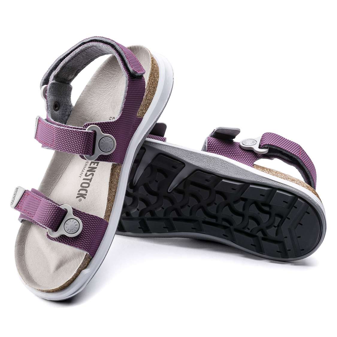 Purple Birkenstock Kalahari Birko-Flor Women's Two Strap Sandals | 26uj1sPf4eC