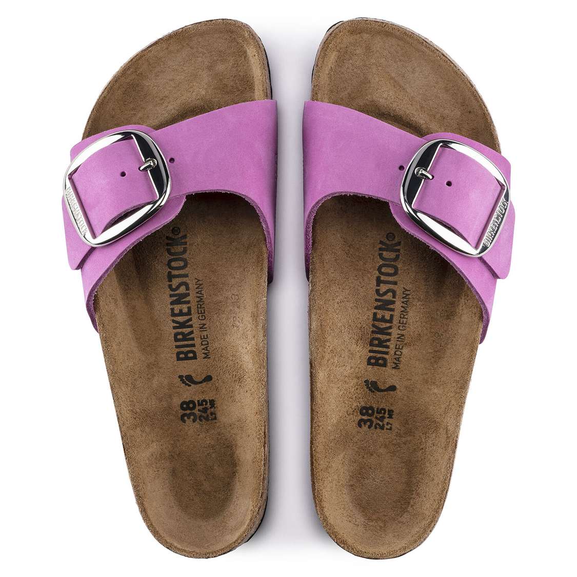 Purple Birkenstock Madrid Big Buckle Nubuck Leather Women's One Strap Sandals | DVskhX3BBiR