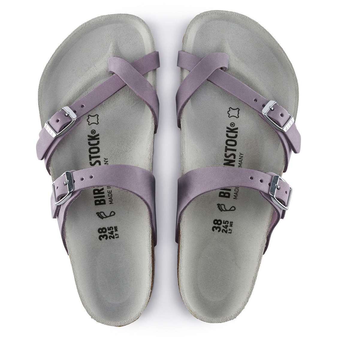 Purple Birkenstock Mayari Nubuck Leather Women's Thong | CQgRbXERbtO