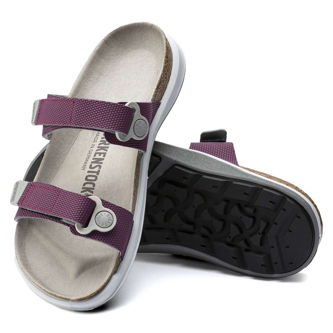 Purple Birkenstock Sahara Birko-Flor Women's Two Strap Sandals | pJjWonj5IfO