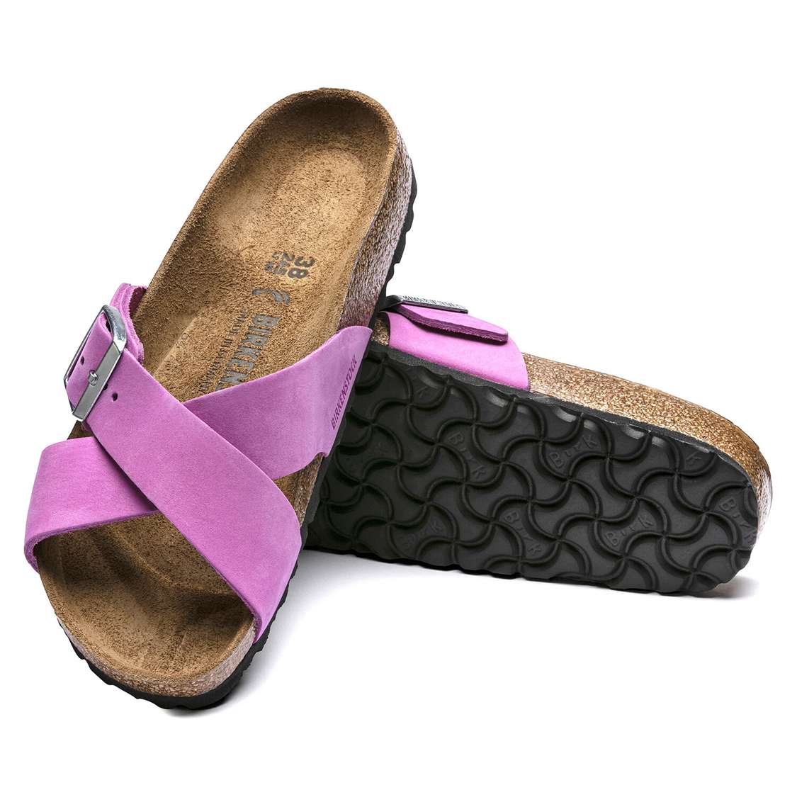 Purple Birkenstock Siena Nubuck Leather Women's Two Strap Sandals | 9GcU5RLRC2f