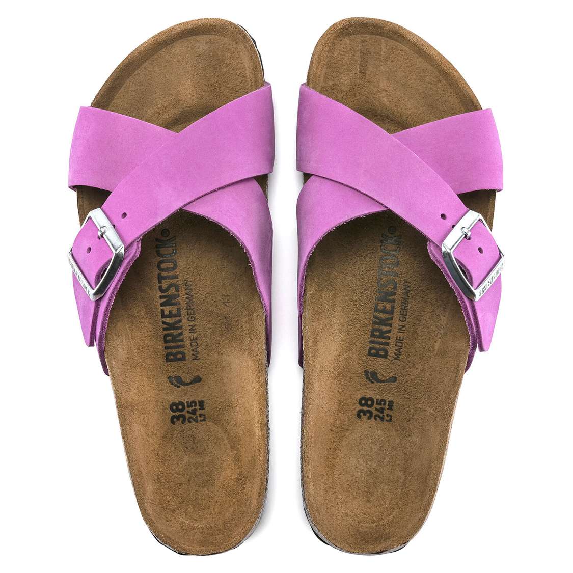 Purple Birkenstock Siena Nubuck Leather Women's Two Strap Sandals | 9GcU5RLRC2f