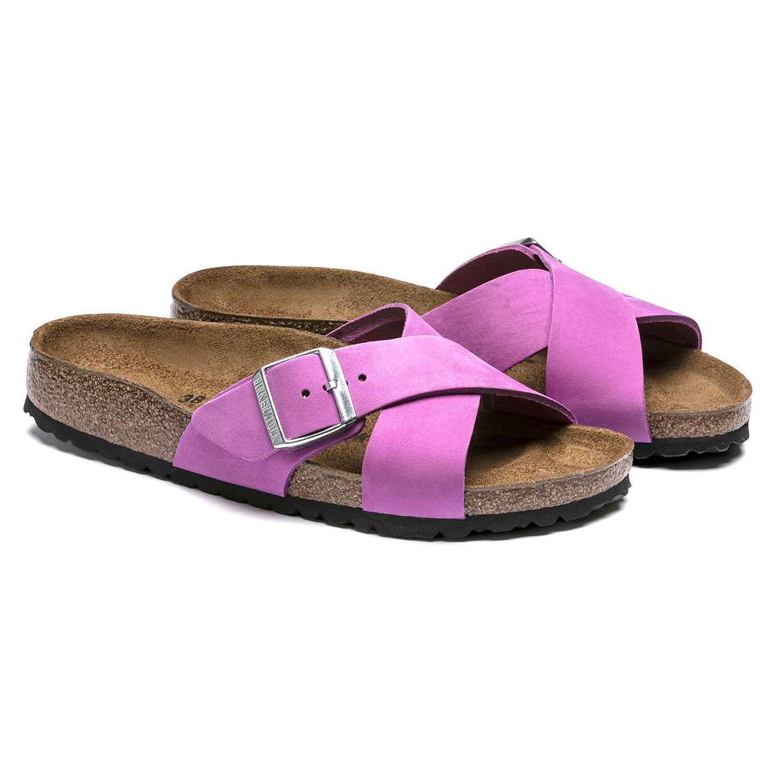 Purple Birkenstock Siena Nubuck Leather Women's Two Strap Sandals | 9GcU5RLRC2f