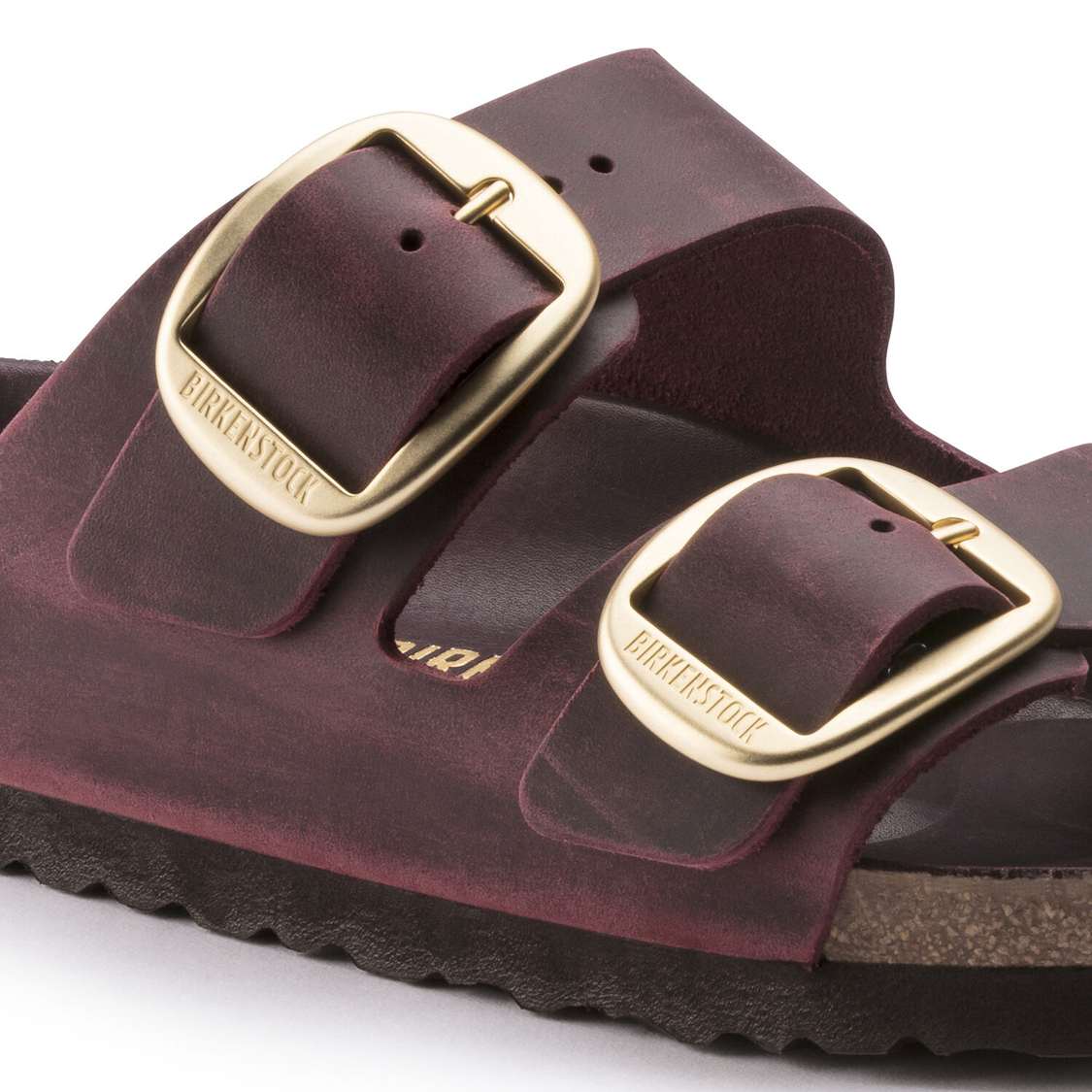 Red Birkenstock Arizona Big Buckle Oiled Leather Women's Two Strap Sandals | VhAQgdXPira