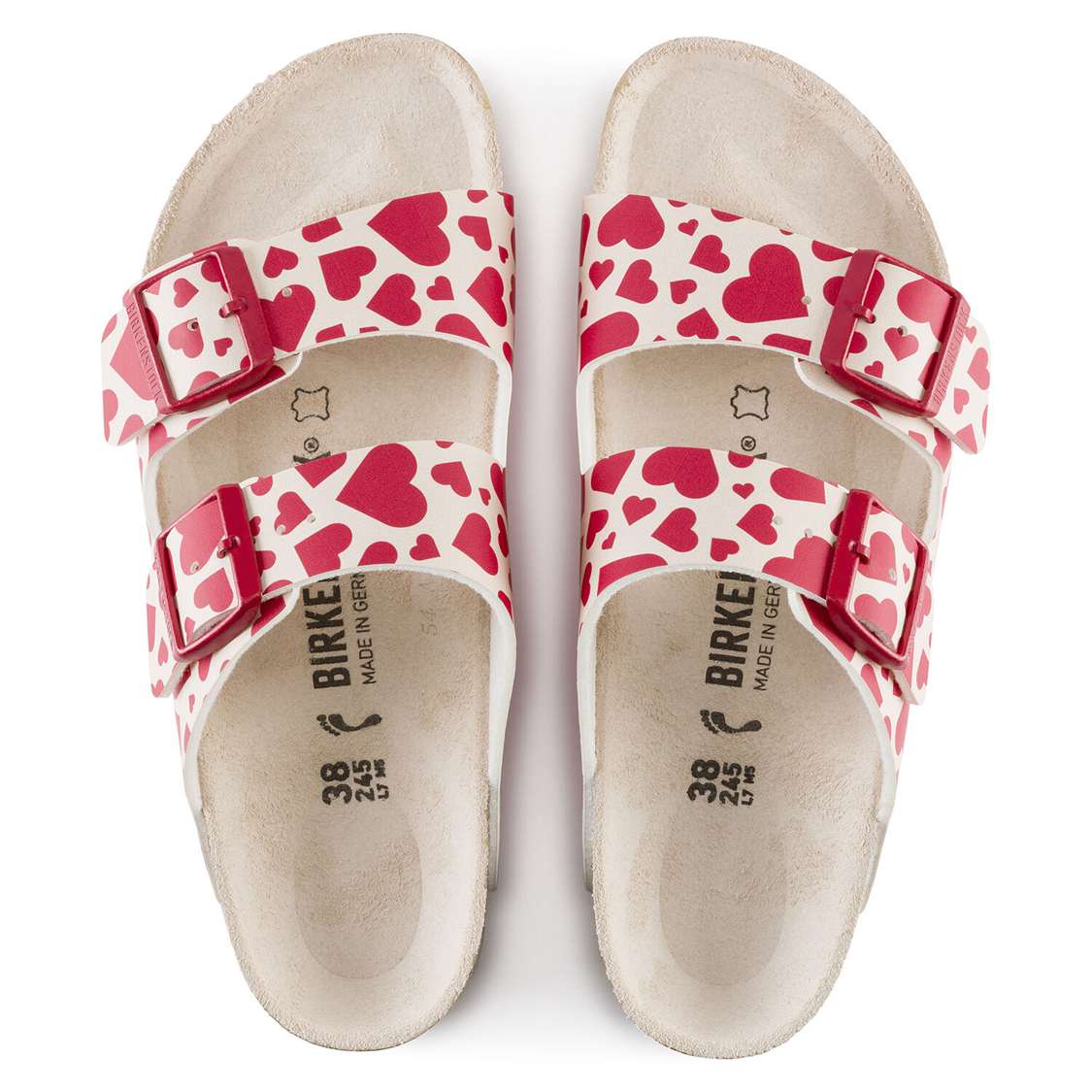 Red Birkenstock Arizona Birko-Flor Women's Two Strap Sandals | zUlysQOZagw