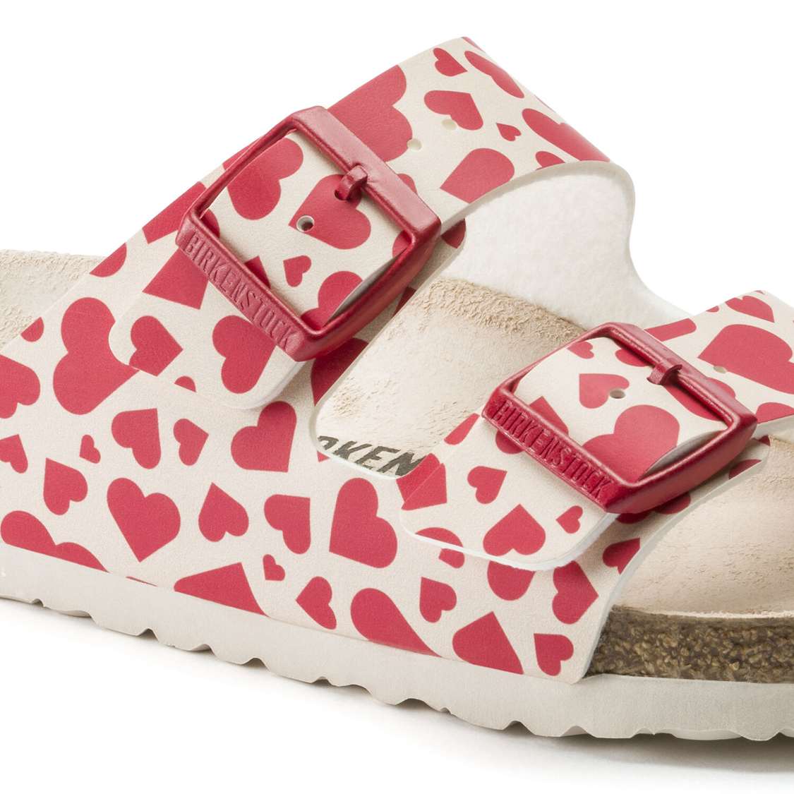 Red Birkenstock Arizona Birko-Flor Women's Two Strap Sandals | zUlysQOZagw