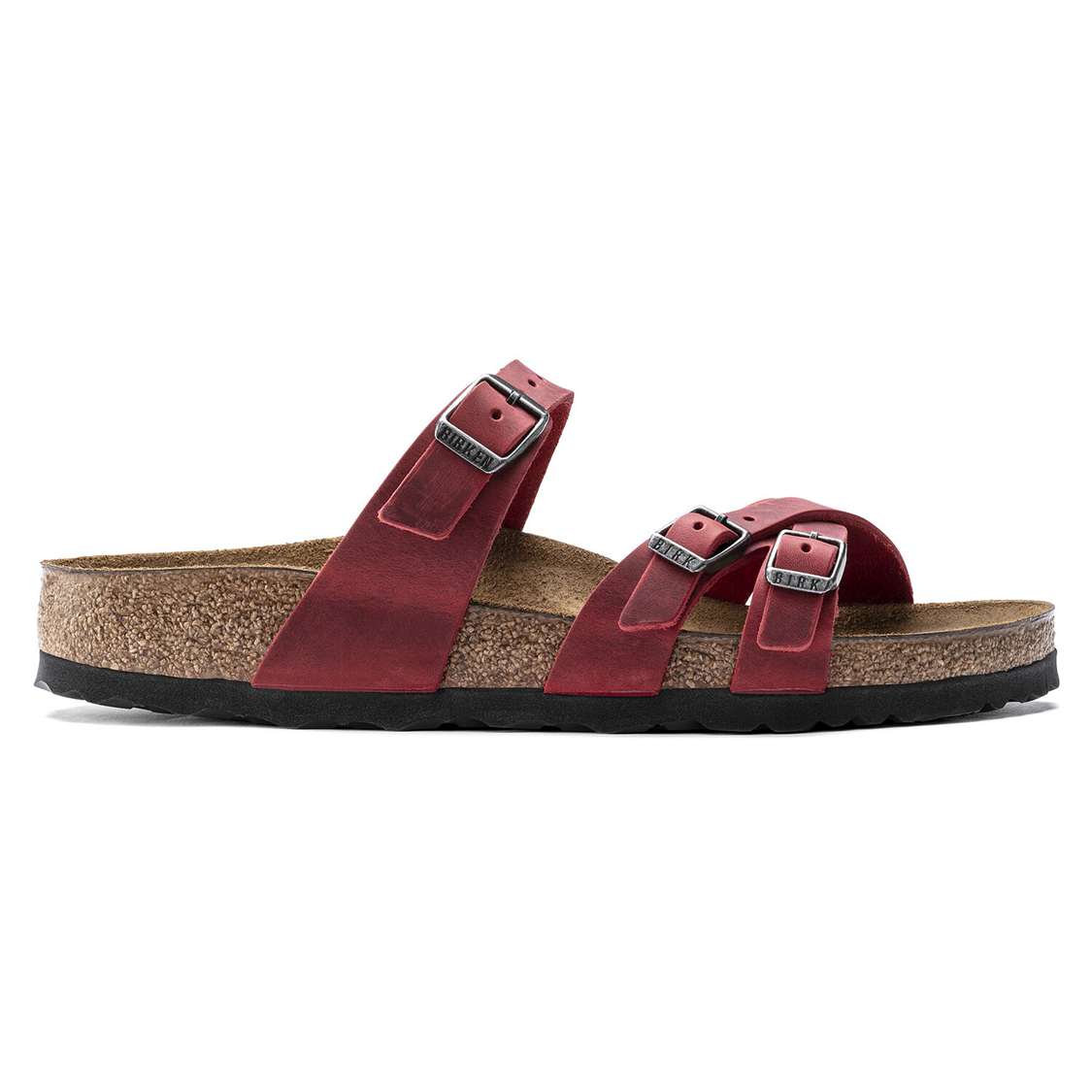 Red Birkenstock Franca Oiled Leather Women's Multi Strap Sandals | 96vhAiOtmUA