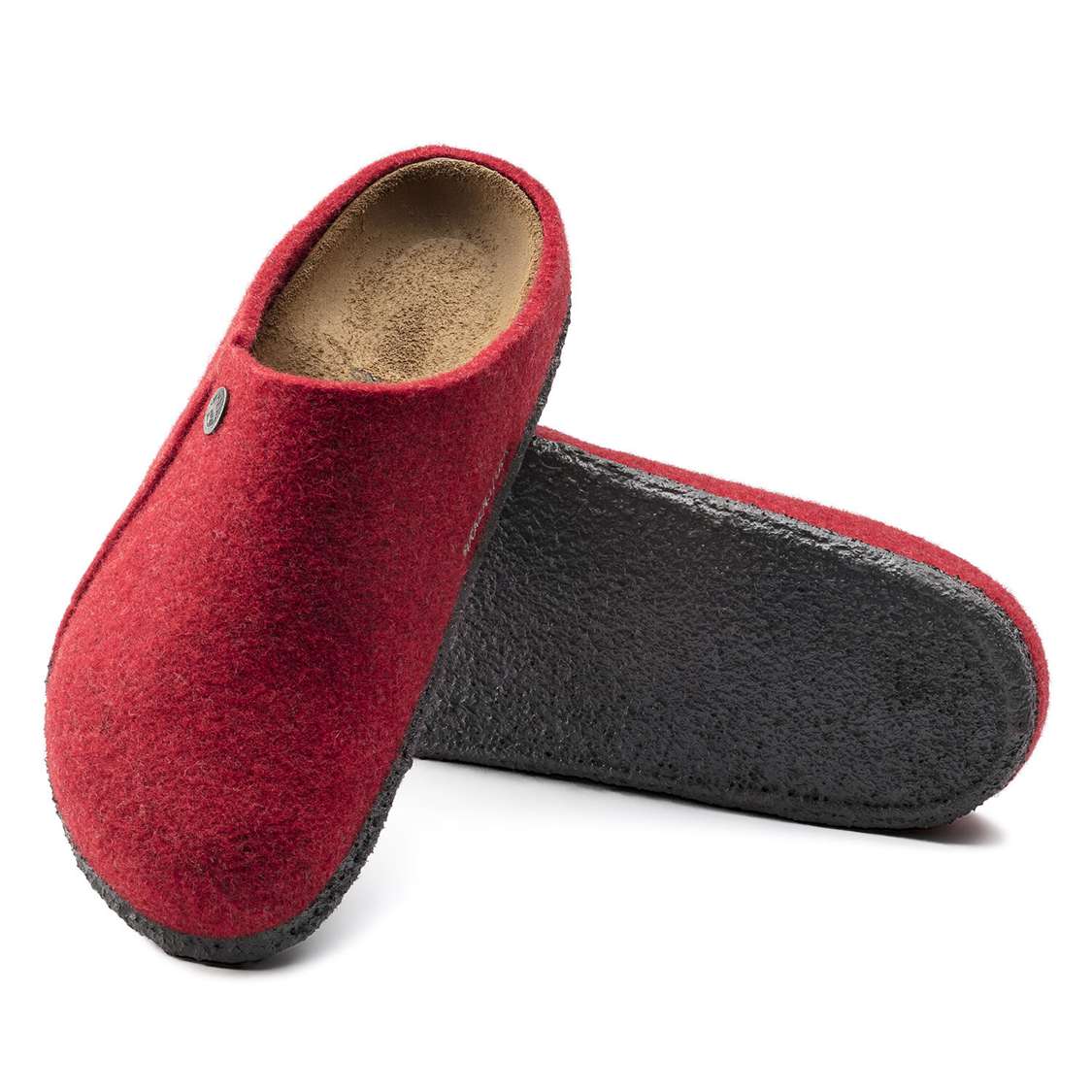 Red Birkenstock Zermatt Wool Felt Men's Clogs | wrXDI2s61XW