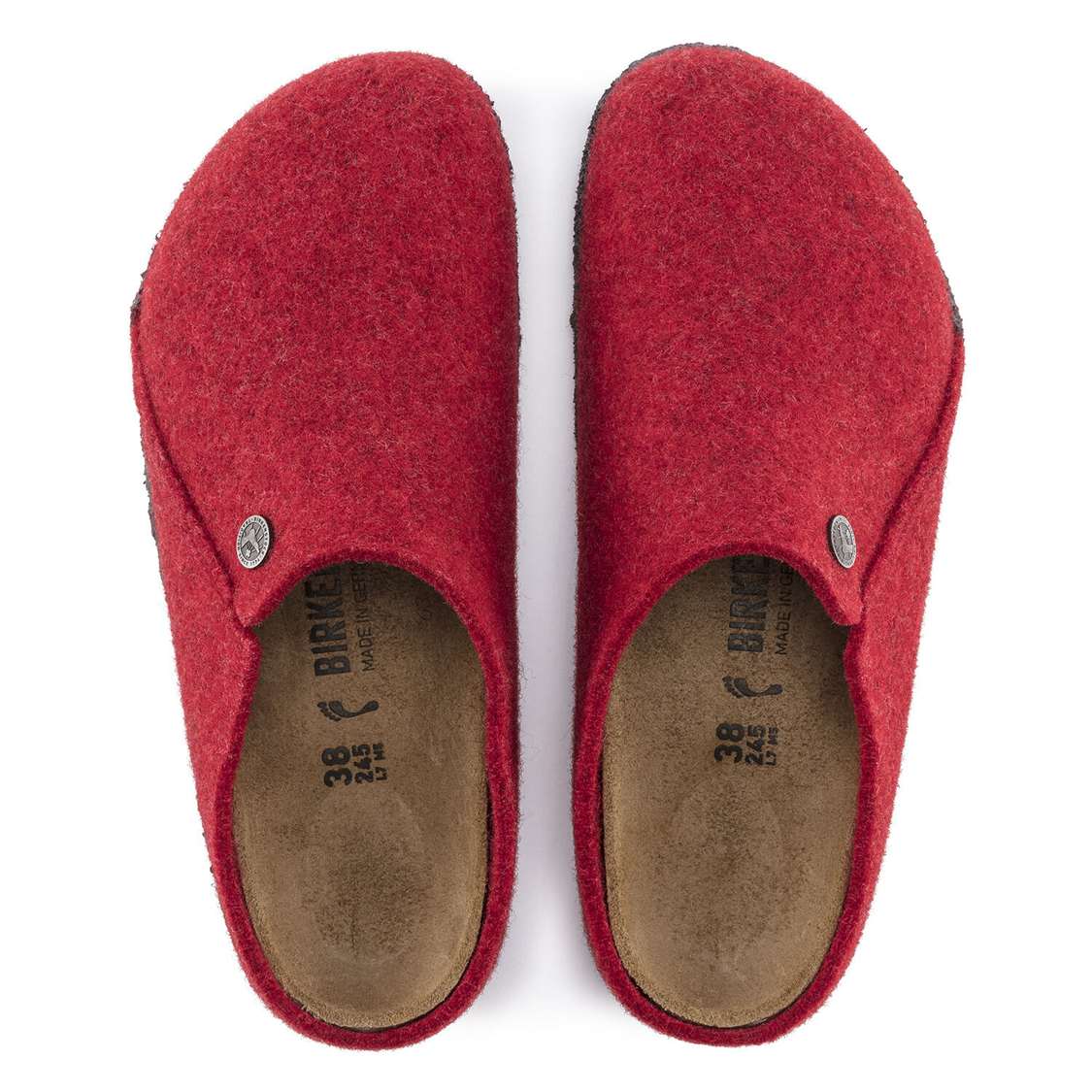 Red Birkenstock Zermatt Wool Felt Men's Clogs | wrXDI2s61XW