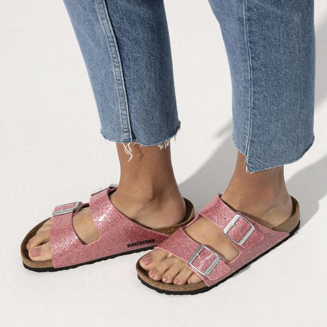 Rose Birkenstock Arizona Birko-Flor Women's Two Strap Sandals | 9fitXHWVoke