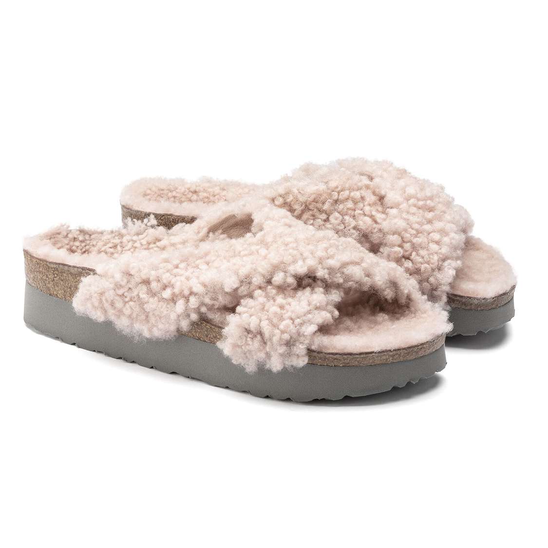 Rose Birkenstock Daytona Shearling Women's Wedges Sandals | 6kk73sFShiK