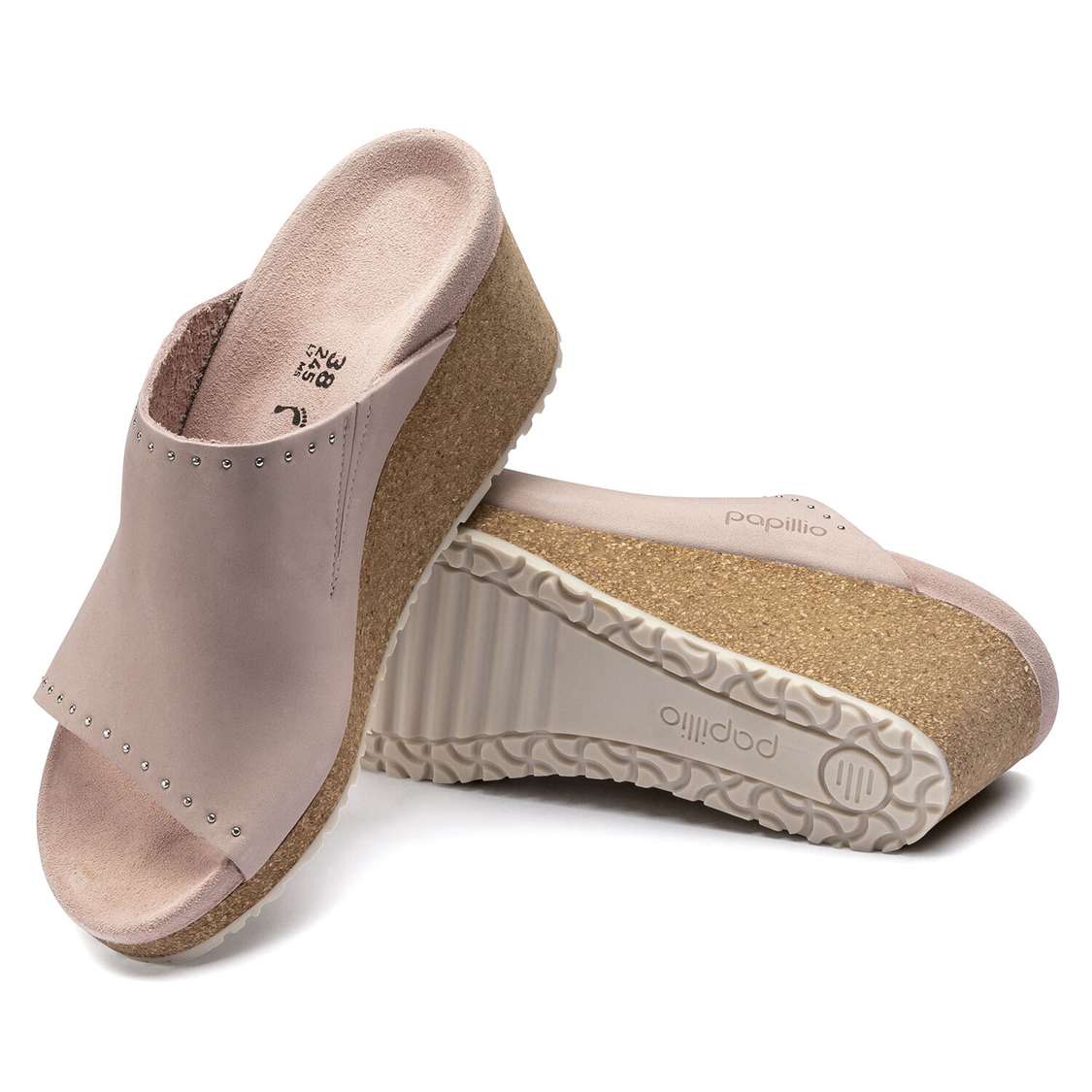 Rose Birkenstock Namica Nubuck Leather Women's Wedges Sandals | 7ntUFvnhORC