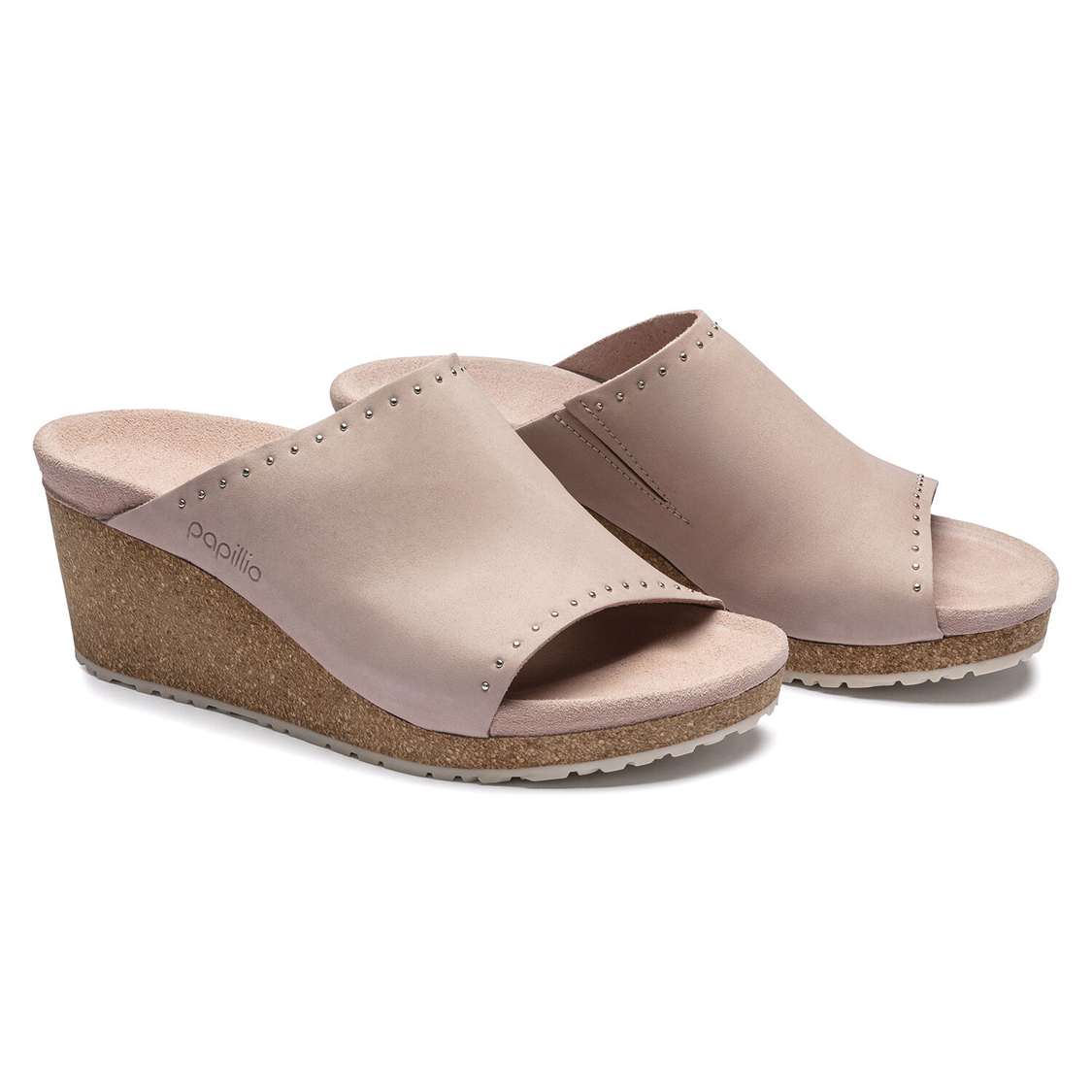 Rose Birkenstock Namica Nubuck Leather Women's Wedges Sandals | 7ntUFvnhORC