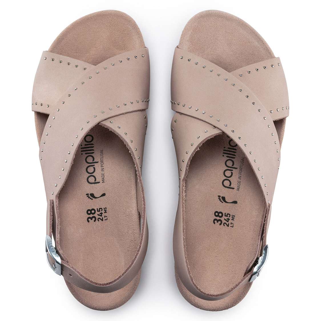 Rose Birkenstock Samira Nubuck Leather Women's Wedges Sandals | VJPatn7ZSbe