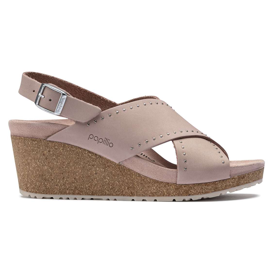 Rose Birkenstock Samira Nubuck Leather Women's Wedges Sandals | VJPatn7ZSbe