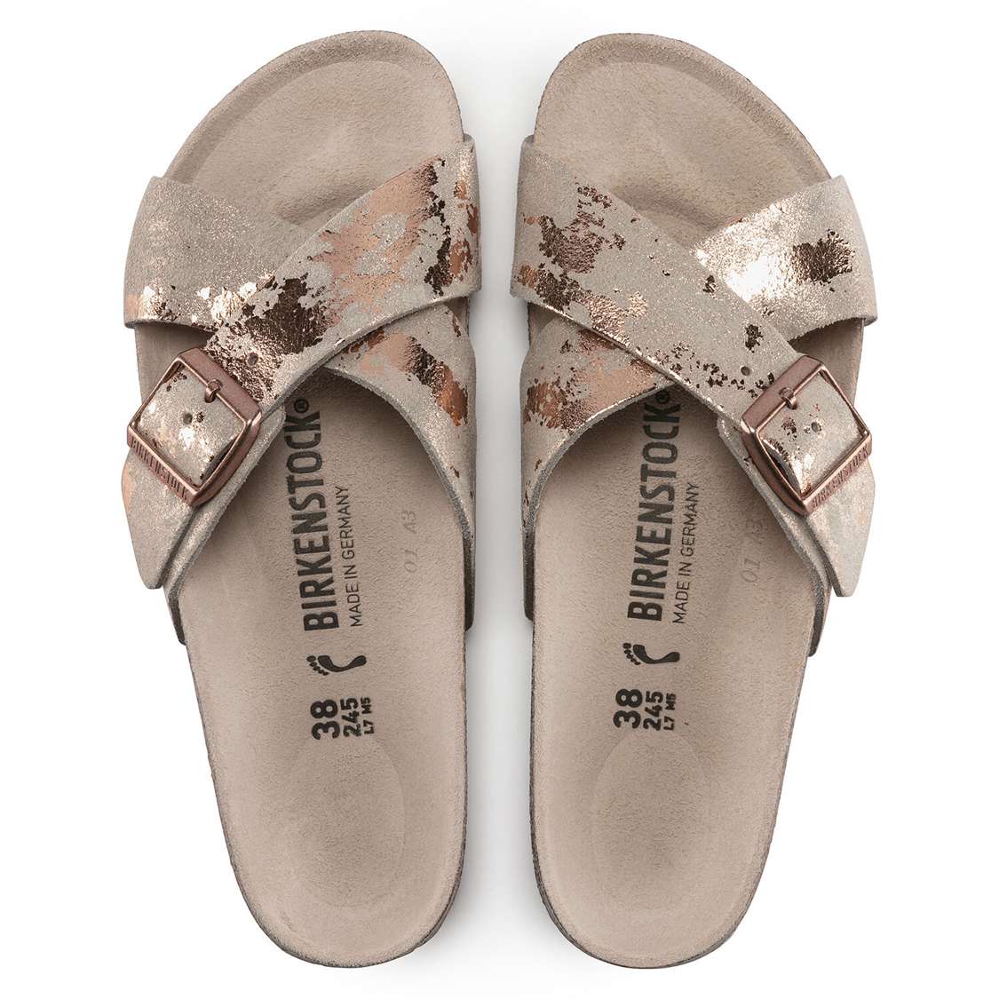 Rose Copper Birkenstock Siena Suede Leather Women's Two Strap Sandals | dZz35Dt9hE1