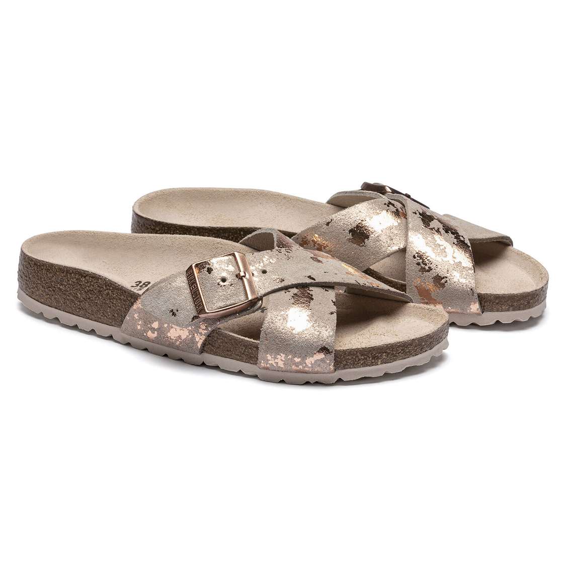 Rose Copper Birkenstock Siena Suede Leather Women's Two Strap Sandals | dZz35Dt9hE1