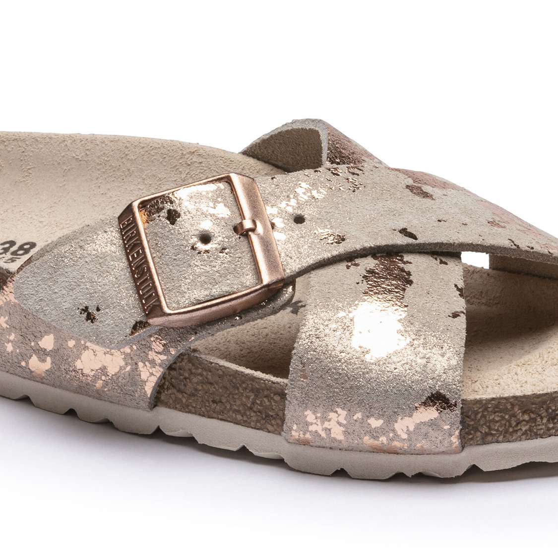 Rose Copper Birkenstock Siena Suede Leather Women's Two Strap Sandals | dZz35Dt9hE1