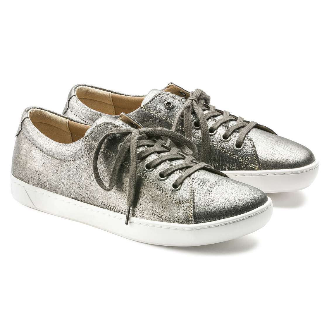 Silver Birkenstock Arran Women Leather Women's Sneakers | RcO4gKuosP5