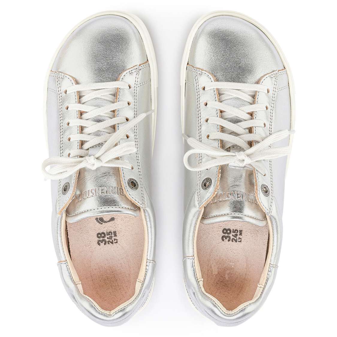 Silver Birkenstock Bend Leather Women's Sneakers | TZcN3SQHiFL