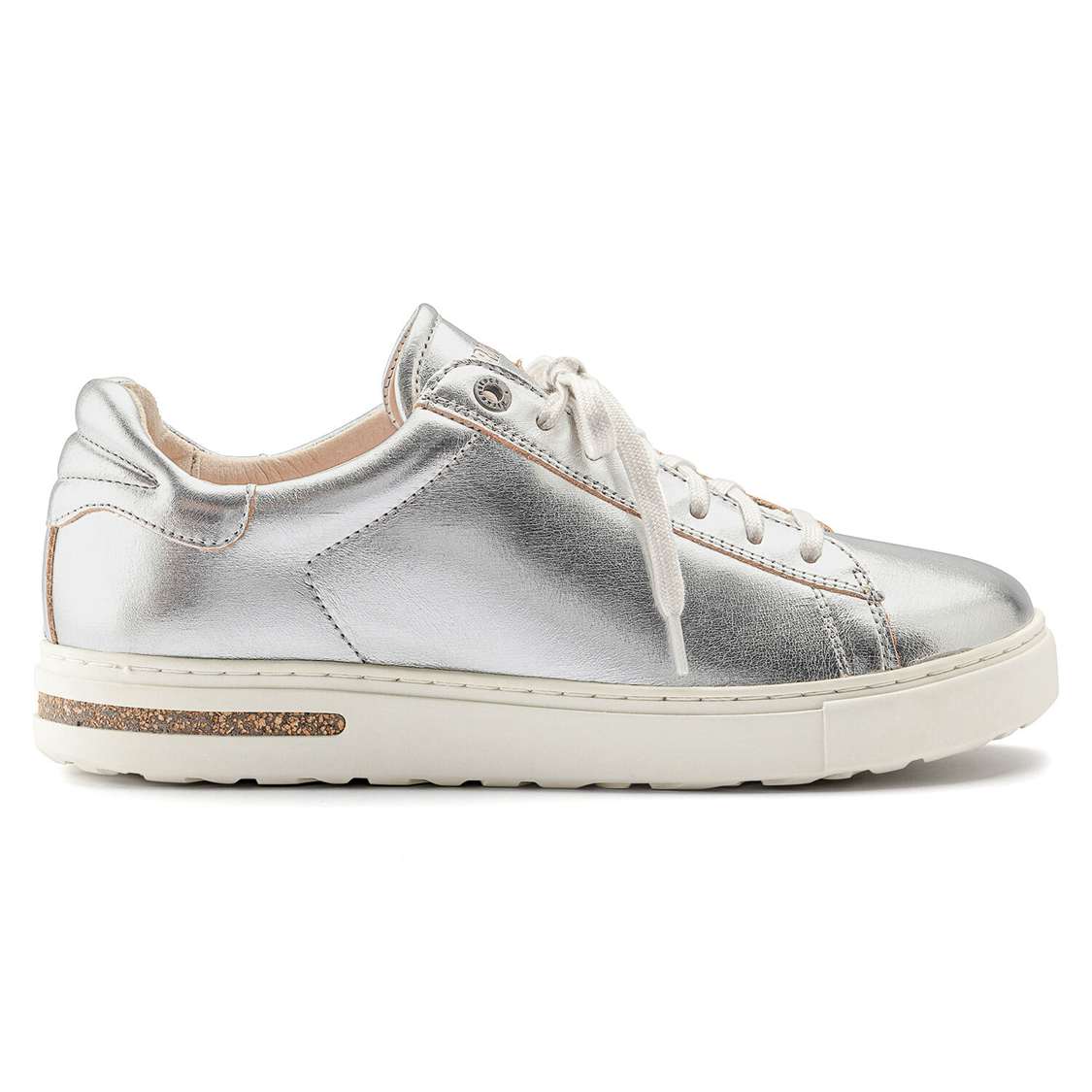 Silver Birkenstock Bend Leather Women's Sneakers | TZcN3SQHiFL