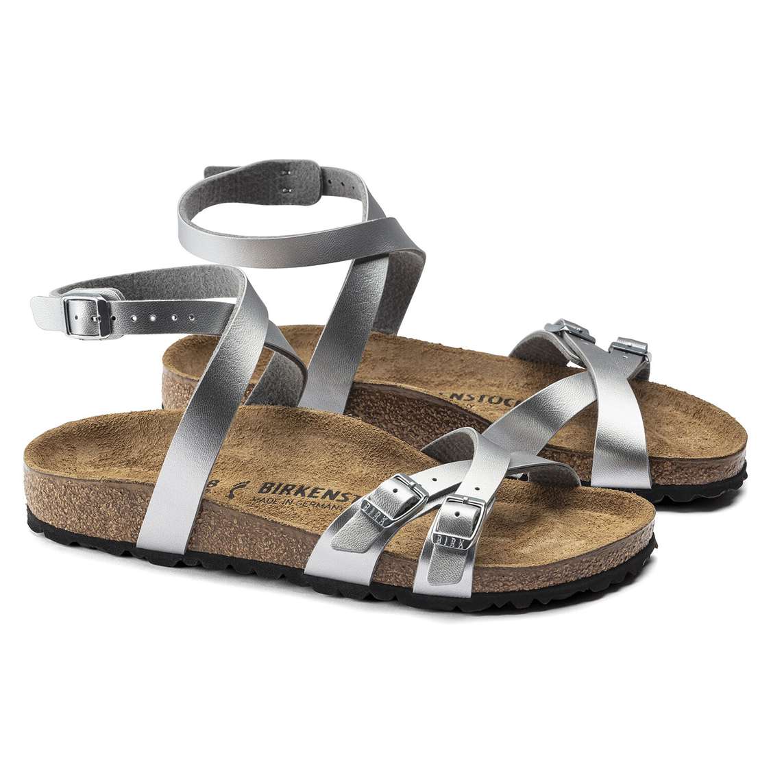 Silver Birkenstock Blanca Birko-Flor Women's Multi Strap Sandals | DQsY9h67cDb