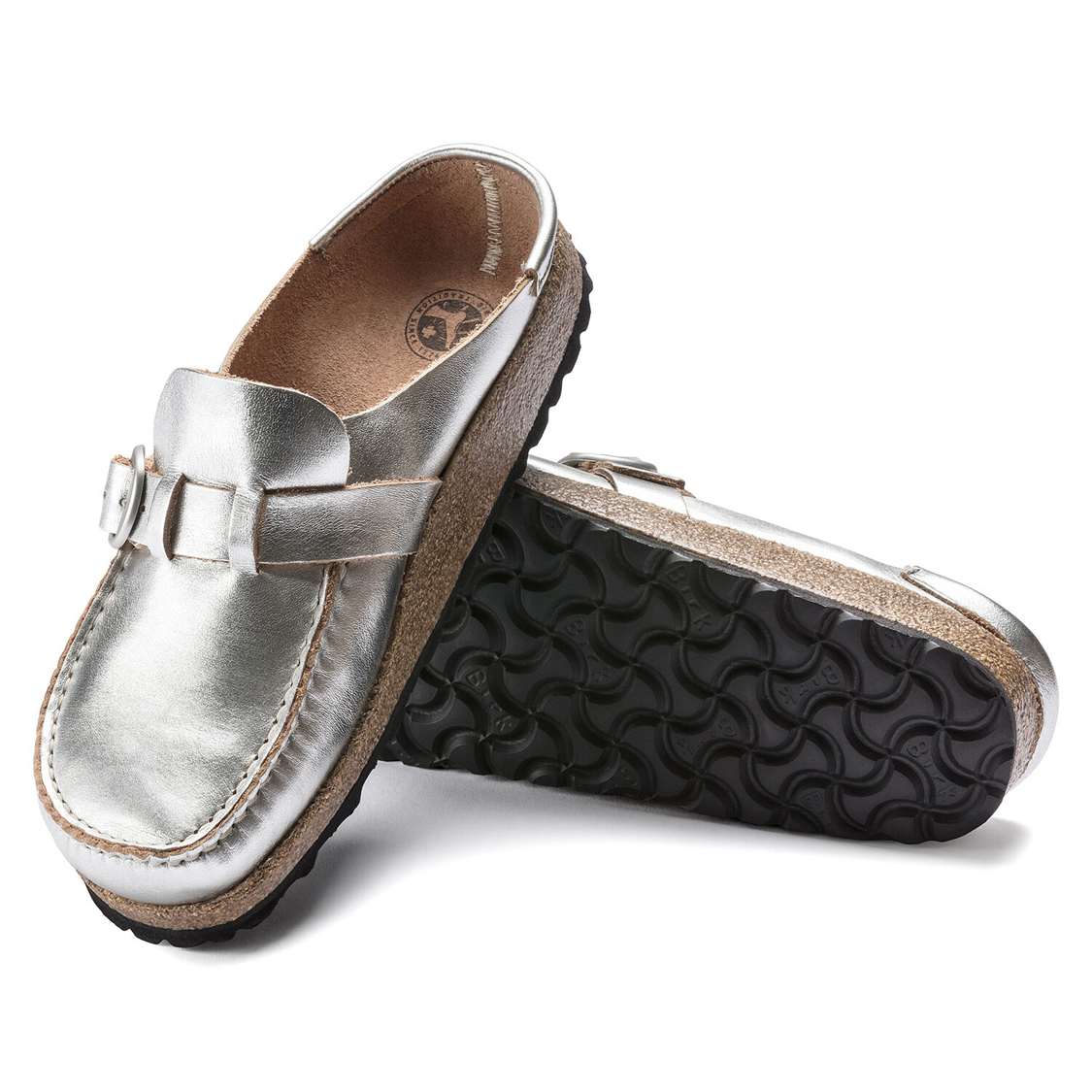 Silver Birkenstock Buckley Leather Women's Clogs | YAe4Ra46xWZ