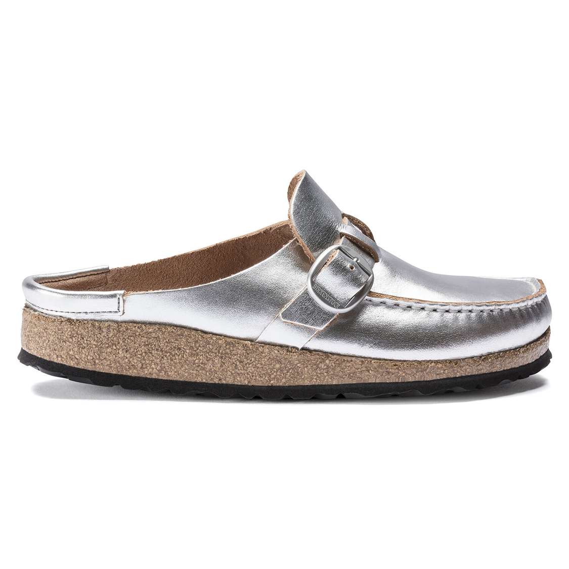 Silver Birkenstock Buckley Leather Women's Clogs | YAe4Ra46xWZ