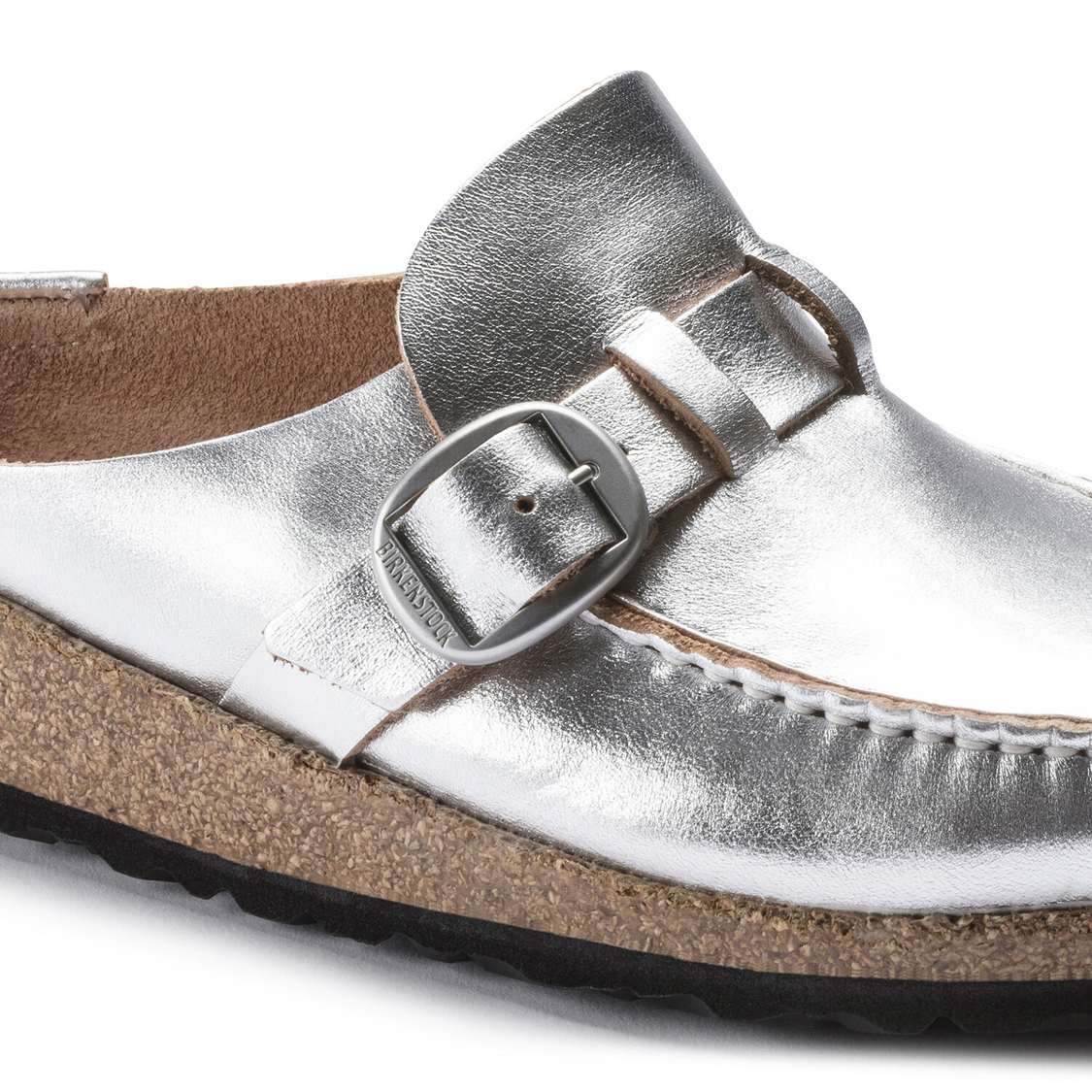 Silver Birkenstock Buckley Leather Women's Clogs | YAe4Ra46xWZ