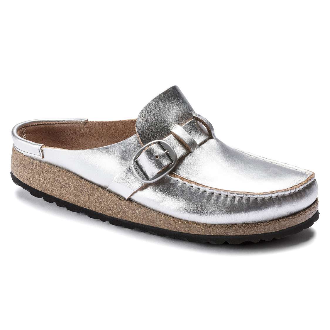 Silver Birkenstock Buckley Leather Women\'s Clogs | YAe4Ra46xWZ