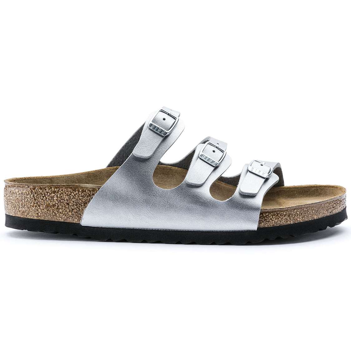 Silver Birkenstock Florida Birko-Flor Women's Multi Strap Sandals | E9BLL71ocAT