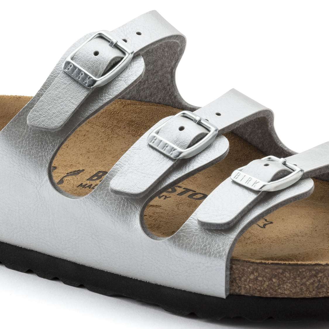 Silver Birkenstock Florida Birko-Flor Women's Multi Strap Sandals | dKaGe45rQyA