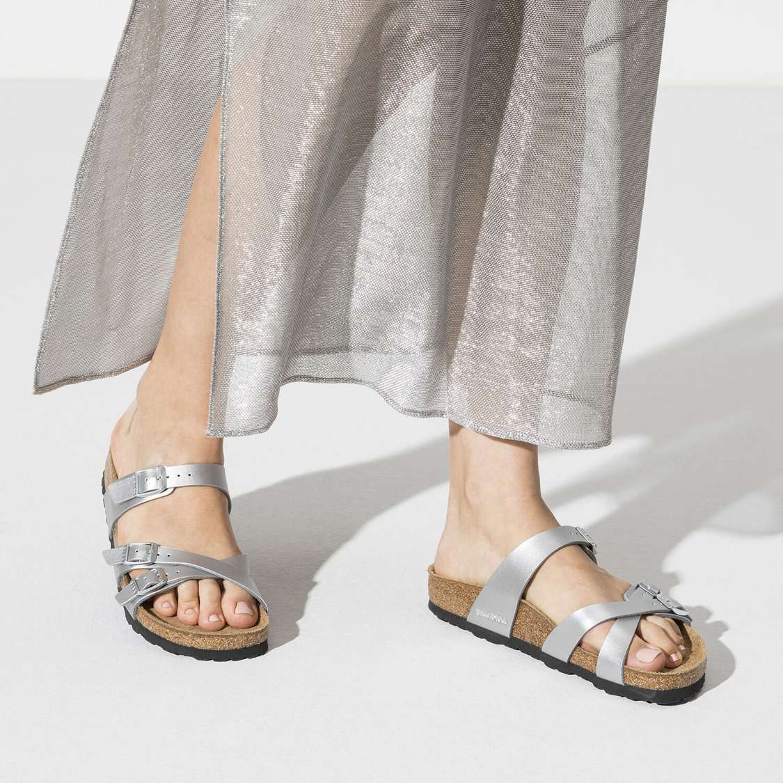 Silver Birkenstock Franca Birko-Flor Women's Multi Strap Sandals | MeOEiwvaE8C