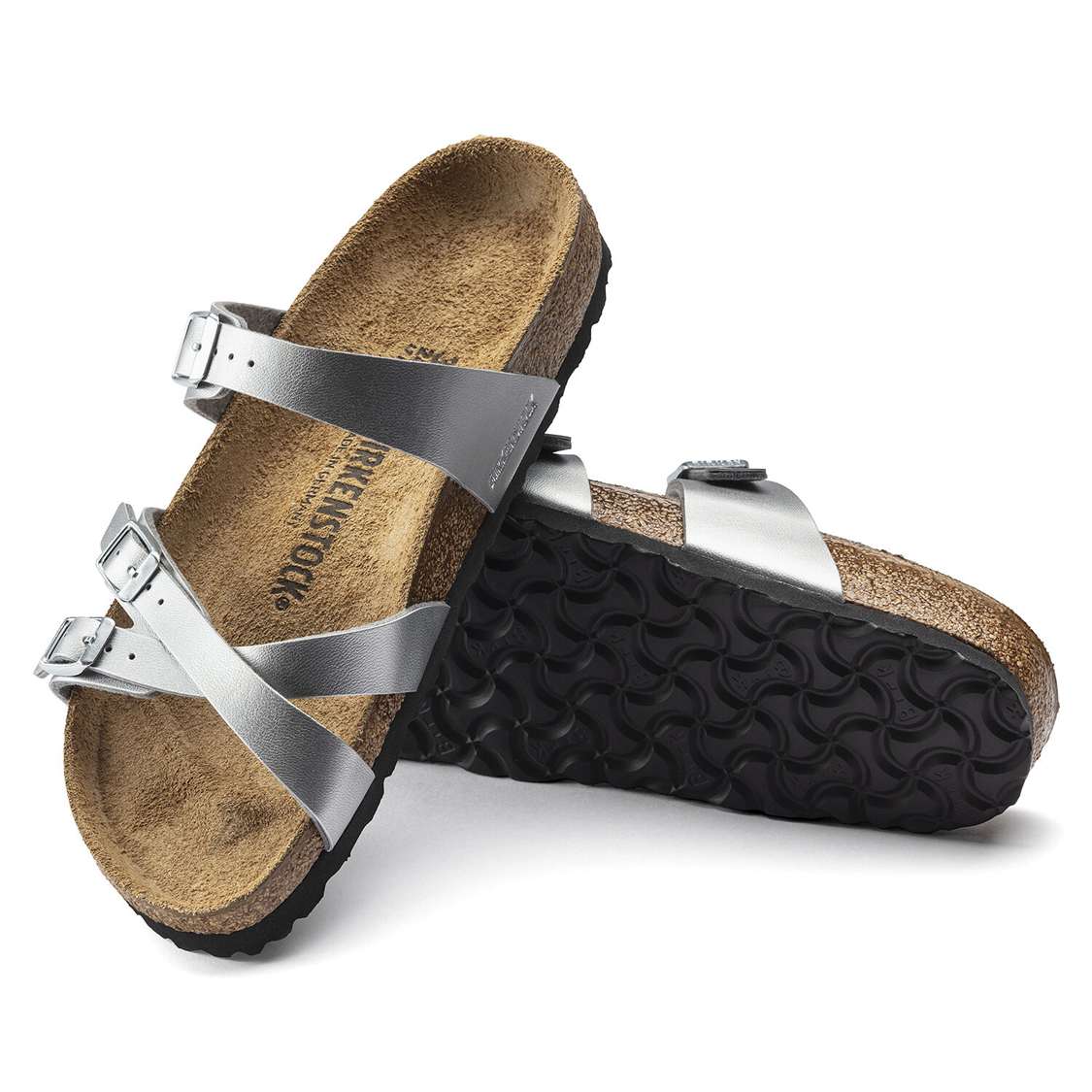 Silver Birkenstock Franca Birko-Flor Women's Multi Strap Sandals | MeOEiwvaE8C