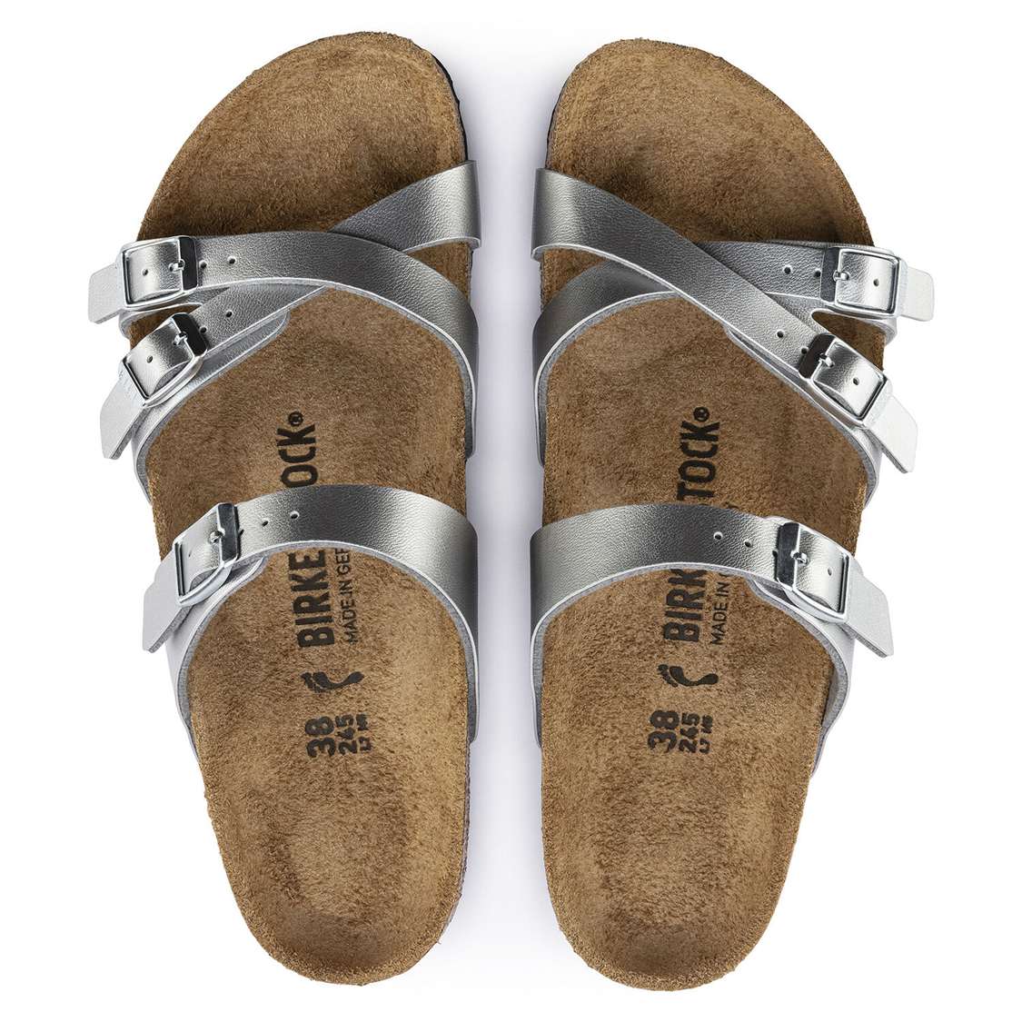 Silver Birkenstock Franca Birko-Flor Women's Multi Strap Sandals | MeOEiwvaE8C