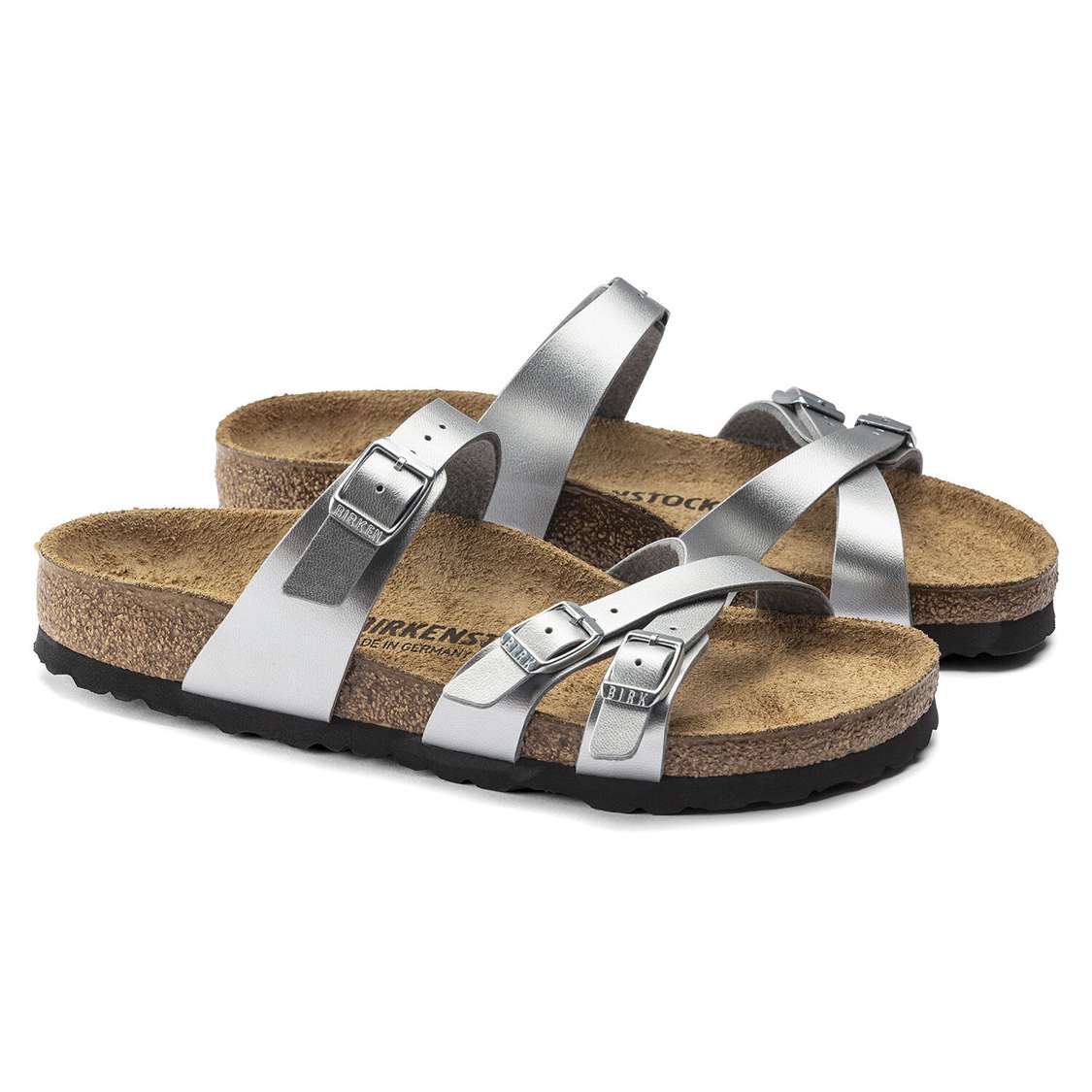 Silver Birkenstock Franca Birko-Flor Women's Multi Strap Sandals | MeOEiwvaE8C