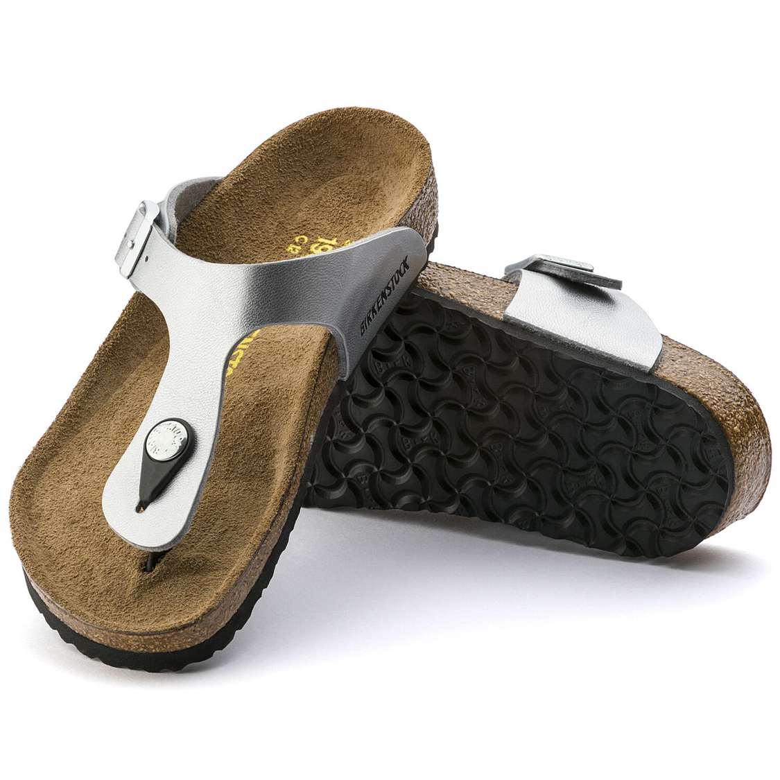 Silver Birkenstock Gizeh Birko-Flor Kids' Boys Sandals | HMV2EYLxOxd