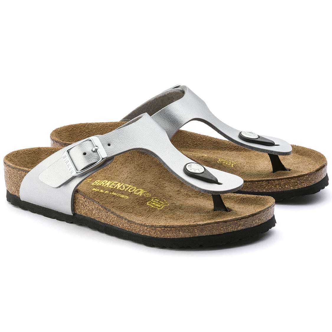 Silver Birkenstock Gizeh Birko-Flor Kids' Boys Sandals | HMV2EYLxOxd