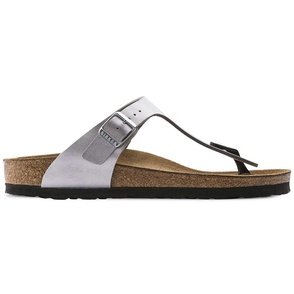 Silver Birkenstock Gizeh Birko-Flor Women's One Strap Sandals | 1vjsgbIwSOc