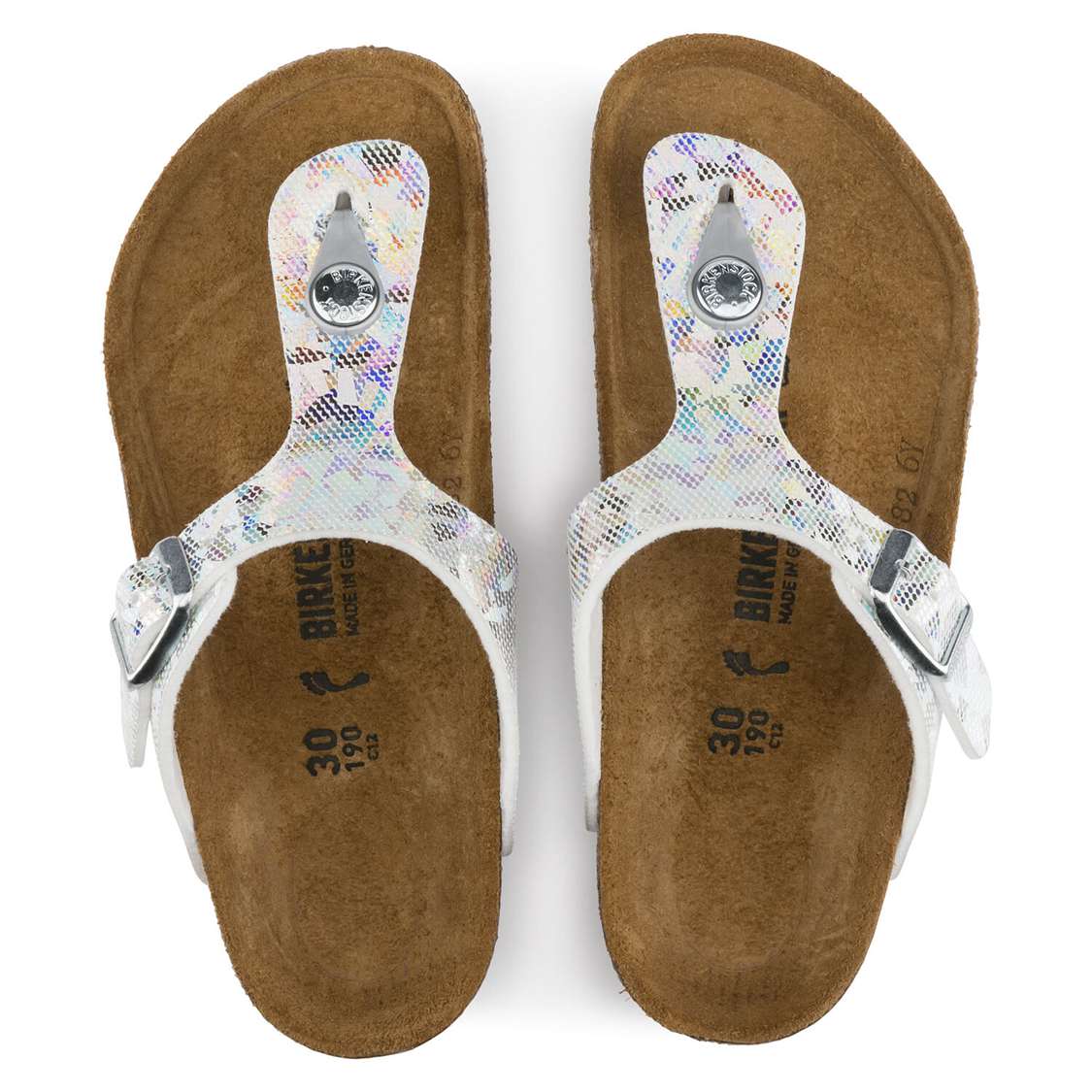 Silver Birkenstock Gizeh Microfiber Kids' Girls Sandals | gSKYfqnOdSa