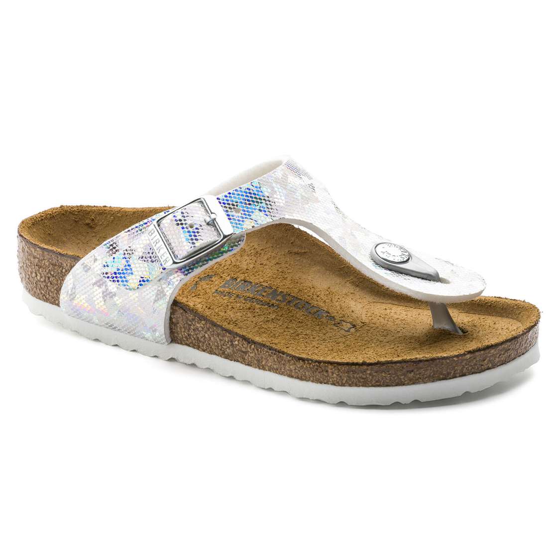 Silver Birkenstock Gizeh Microfiber Kids\' Girls Sandals | gSKYfqnOdSa