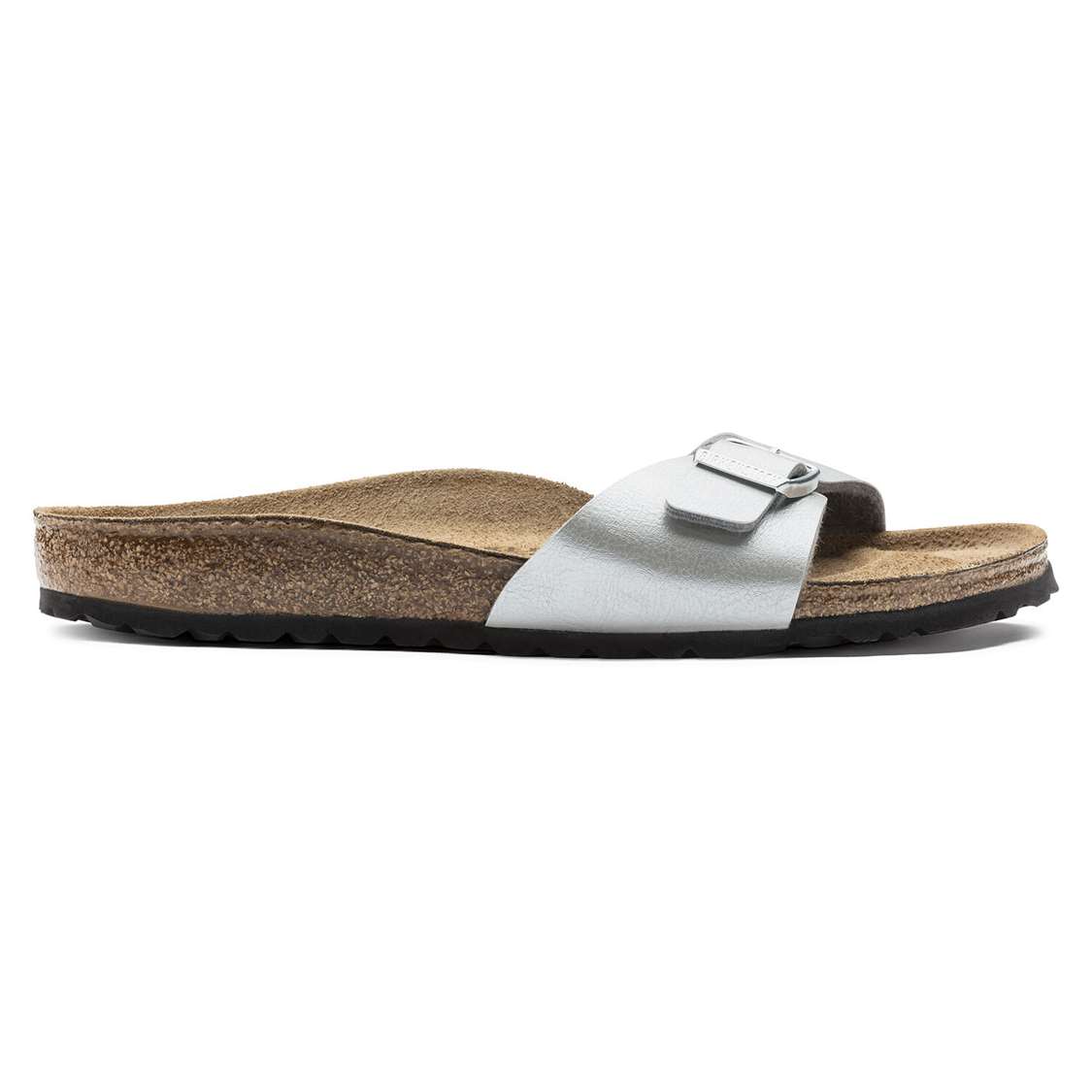 Silver Birkenstock Madrid Birko-Flor Women's One Strap Sandals | QTlp6W8BaLC