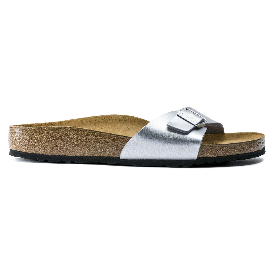 Silver Birkenstock Madrid Birko-Flor Women's One Strap Sandals | Uj7fs8IJFM2