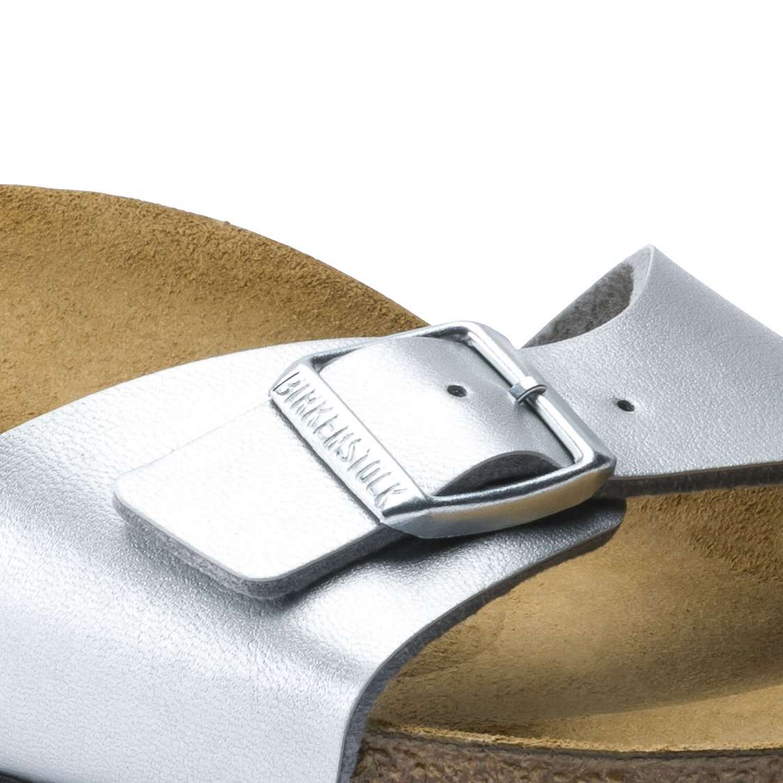 Silver Birkenstock Madrid Birko-Flor Women's One Strap Sandals | Uj7fs8IJFM2