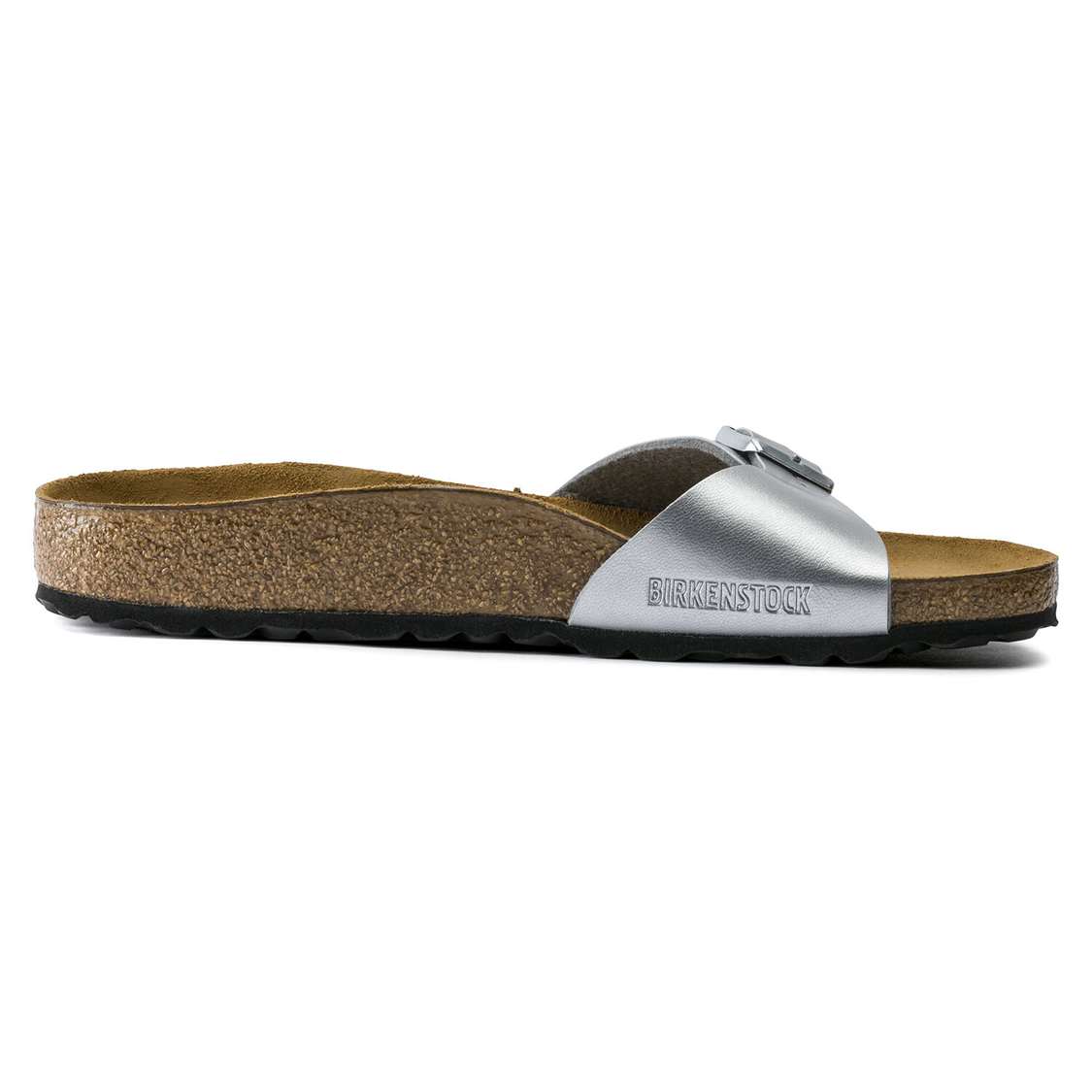 Silver Birkenstock Madrid Birko-Flor Women's One Strap Sandals | Uj7fs8IJFM2